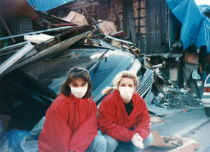 Jerusha Lee helping earthquake victims in Kobe Japan